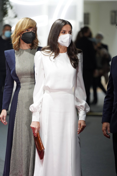 Королева Испании пришла на модный показ в «платье невесты» и затмила всех моделей