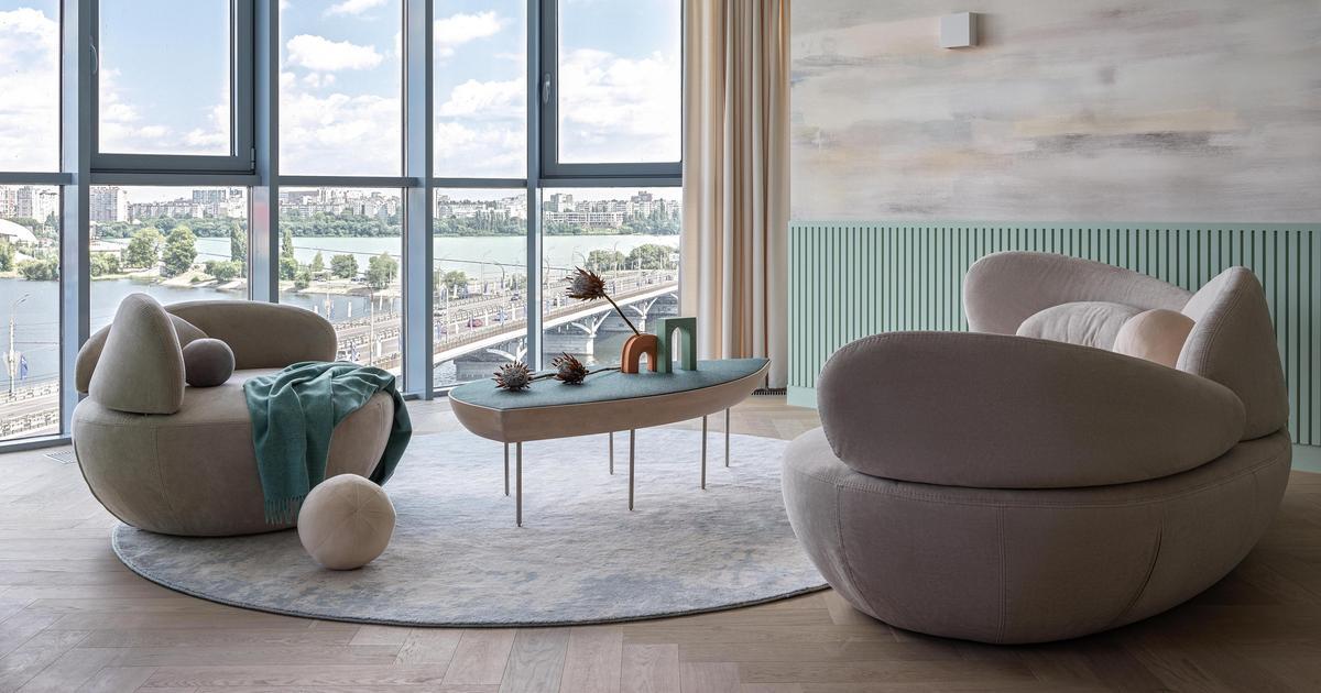 Квартира 90 м² с мятными акцентами в Воронеже