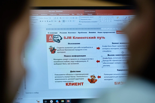 Все участники команды были распределены по ролям: аналитик, маркетолог, финансист, дизайнер и генератор идей | Источник: Альфа-Банк