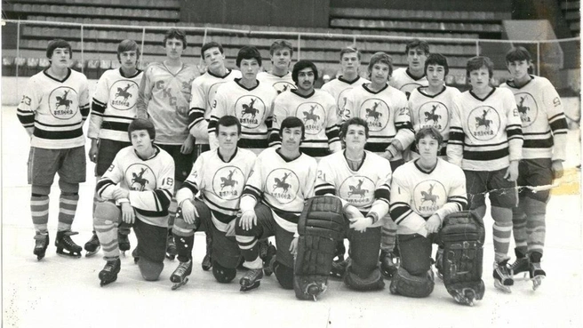 Сергей Бушмелев — второй справа с среднем ряду, Андрей Василевский — второй справа в нижнем | Источник: Василий Шалаев — сын воспитанника «Салавата Юлаева» Анатолия Шалаева