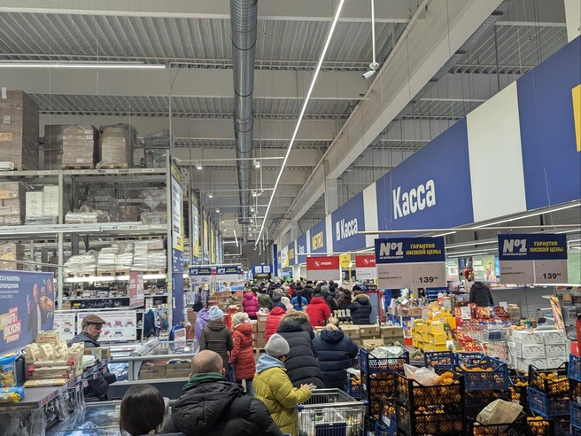 Обстановка в торговом центре Metro. | Источник: Новичок в Бутербродах /Telegram