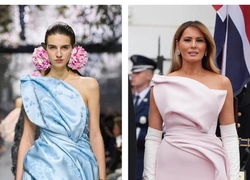 Дресс-код white tie: все о кутюрном платье Мелании Трамп во время ужина с Карлом III — значение для моды и политики