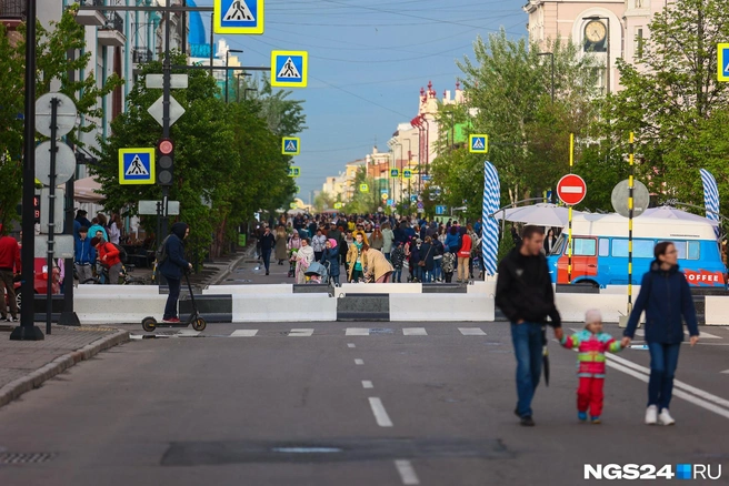 Проспект Мира в Красноярске перекрывали только летом | Источник: Артем Ленц / NGS24.RU