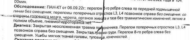 Утверждается, что это диагноз избитого мужчины | Источник: Blablawoman / T.me