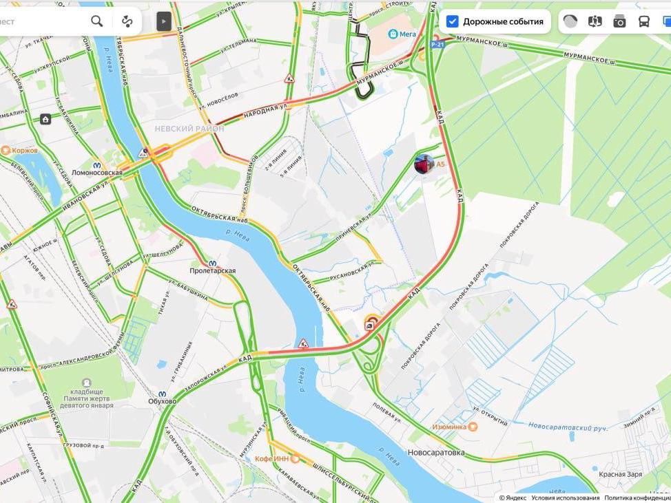 Пятикилометровая пробка перед Вантовым мостом