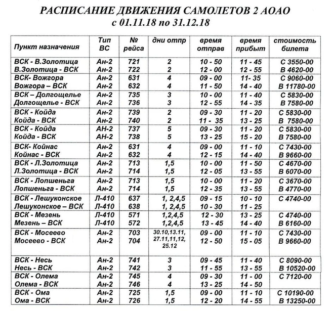 Так выглядит свежее расписание внутренних рейсов | Источник: 2aoao.ru