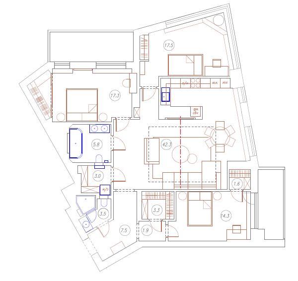 Квартира 125 м² в нейтральных оттенках в Казани