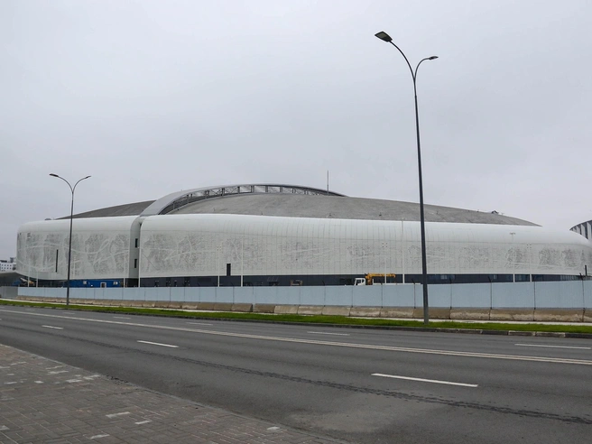 Медиафасад арены уже функционирует | Источник: Наталья Бурухина / NN.RU