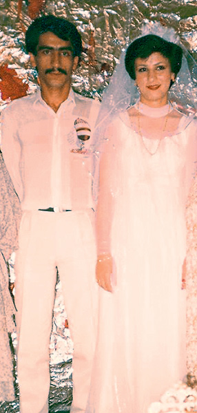 Свадебное фото: Мохсен с женой Робабэ. 1984 год