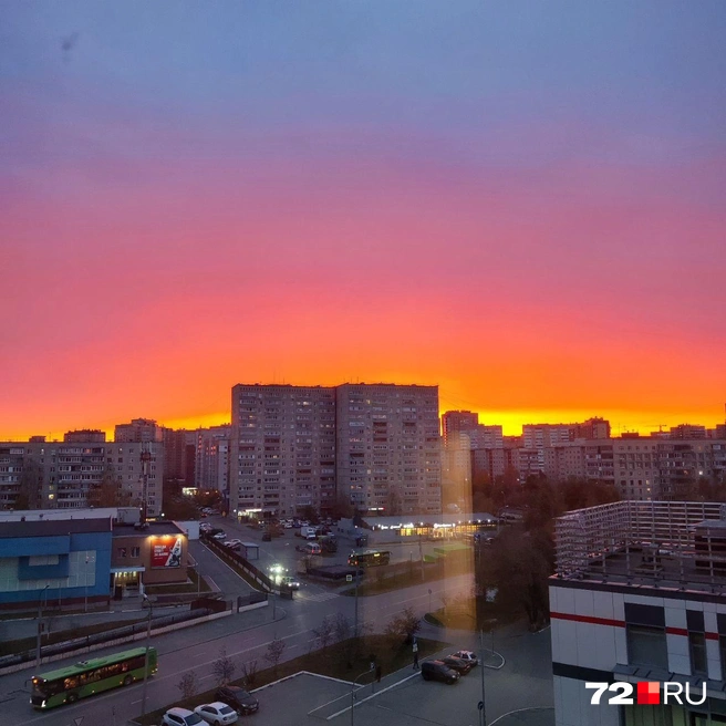 Фото рассвета с небольшой высоты. Как вам?  | Источник: читатель 72.RU 