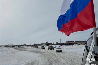 Участие МЧС Чукотки в патриотическом автопробеге