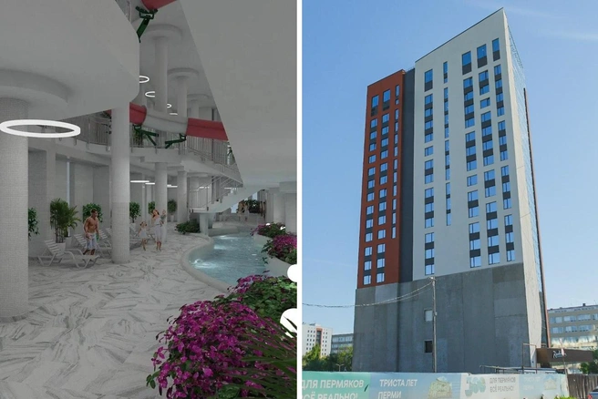 Так будет выглядеть часть аквазоны — проект построят рядом с Radisson | Источник: предоставлено ГК «Проспект»; Тимофей Калмаков / 59.RU