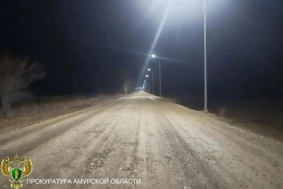 На обходе Февральска установили освещение после иска прокуратуры