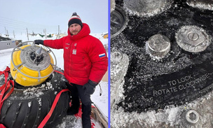 20 минут откапывали из льда: фото шпионского буя, который россияне нашли в Чукотском море