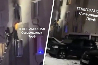 В Северодвинске загорелся жилой дом