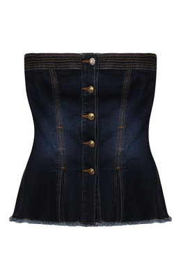 Темно-синий джинсовый топ, Versace Jeans Couture