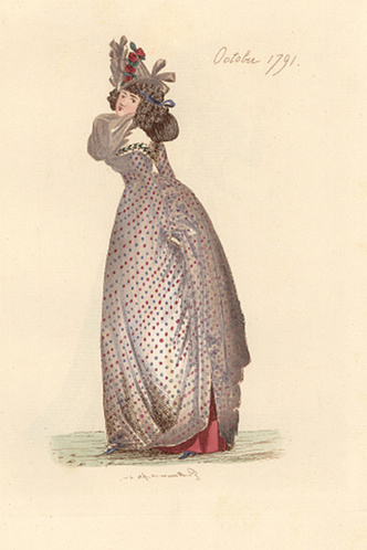 Француженка в платье в горох, конец XVIII века