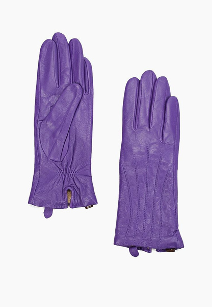 Фиолетовые перчатки из натуральной кожи