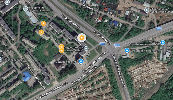 Они отмечены оранжевым | Источник: Карта провалов земной поверхности республики Башкортостан / usiz.ru/karta-karstovyx-provalov