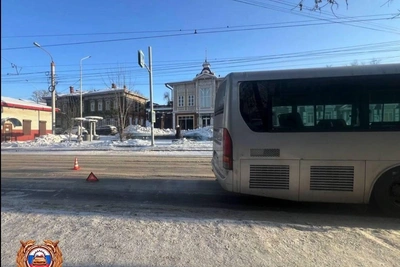 Bus Hits Woman on Crosswalk in Irkutsk
