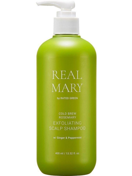 Глубоко очищающий и отшелушивающий шампунь с соком розмарина Real Mary Rated Green