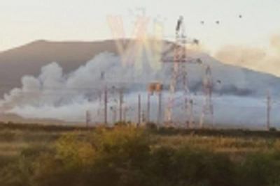 В Партизанском округе горит полигон ТБО