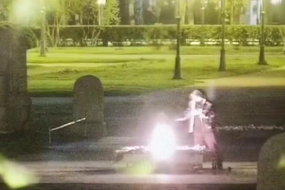 Момент осквернения Вечного огня на Марсовом поле попал на видео