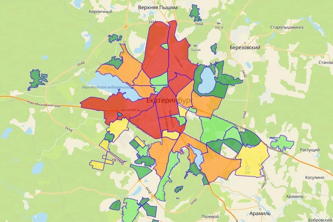 Карта распределения супермаркетов | Источник: 2ГИС Про