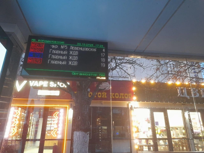 Остановка на Ворошиловском проспекте с работающим Wi-Fi. | Источник: Ксения Сухоленко / 161.RU