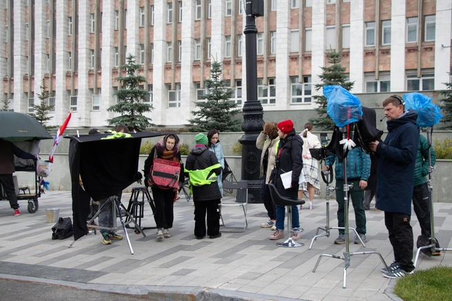 В центре Перми съемки проходили 7 октября | Источник: предоставлено «Свердловской киностудией», фотограф Ольга Сорокина