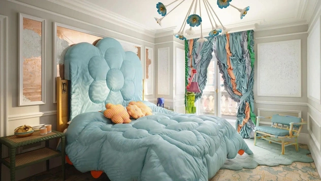 Море волнуется: студия Uchronia и институт цвета Pantone декорировали люкс в Лондоне