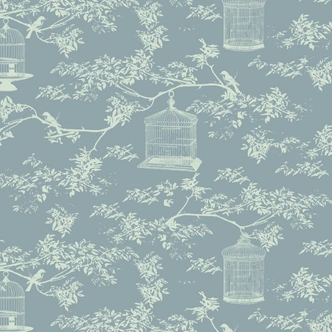 Ткань Birdcage Toile cadet blue, Tilda. www.pandurohobby.com