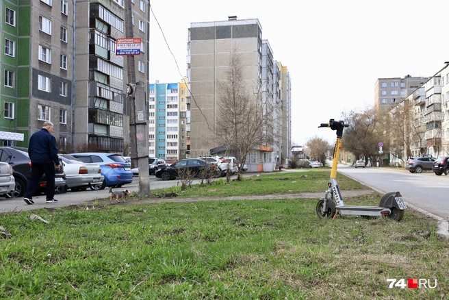 Единственное, что пока могут сделать городские власти&nbsp;— это увезти запаркованный на газоне самокат (или нарушающий другие правила благоустройства) | Источник: Михаил Шилкин