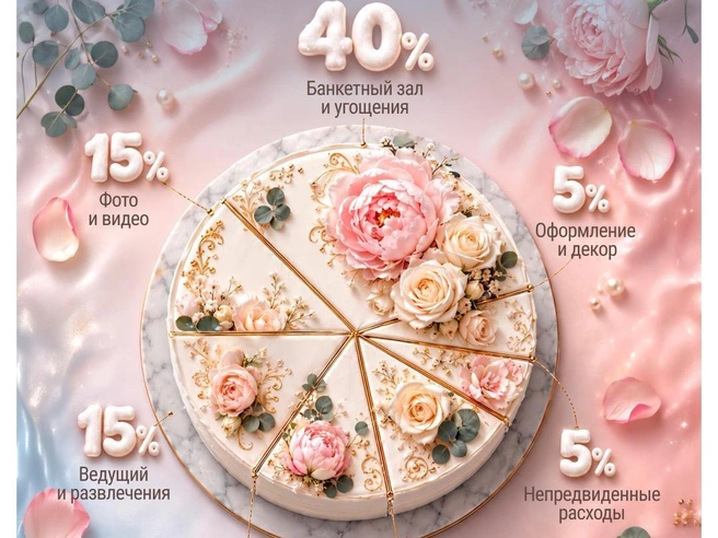Схема распределения свадебных расходов на одной иллюстрации | Источник: Серафима Пантыкина / Городские медиа