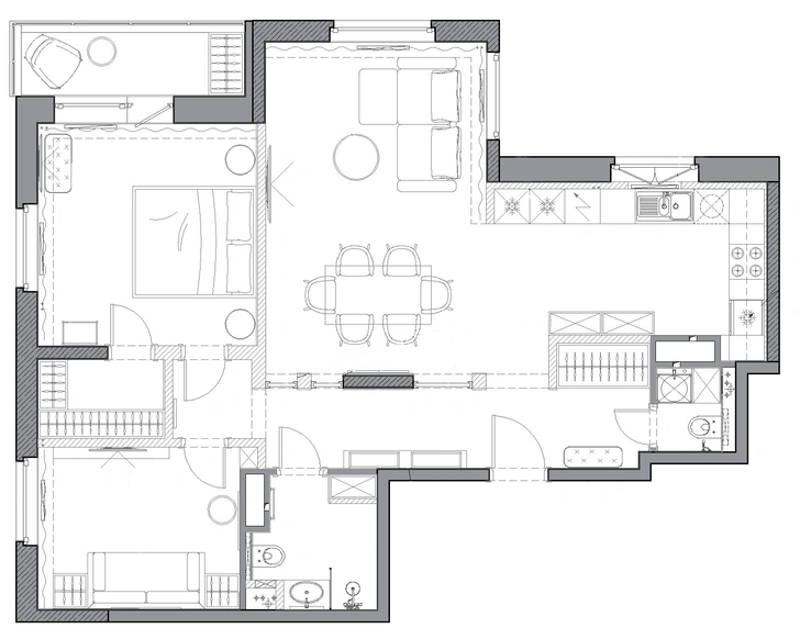 Современная квартира 80 м² в Москве