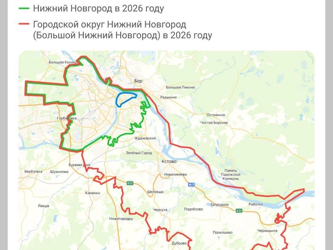 Сравнение границ Нижнего Новгорода: начало XX века и 2025 год | Источник: Полина Авдошина / Городские медиа