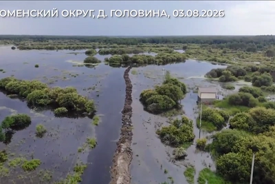 Вода подошла близко к домам в Тюменском округе: видео