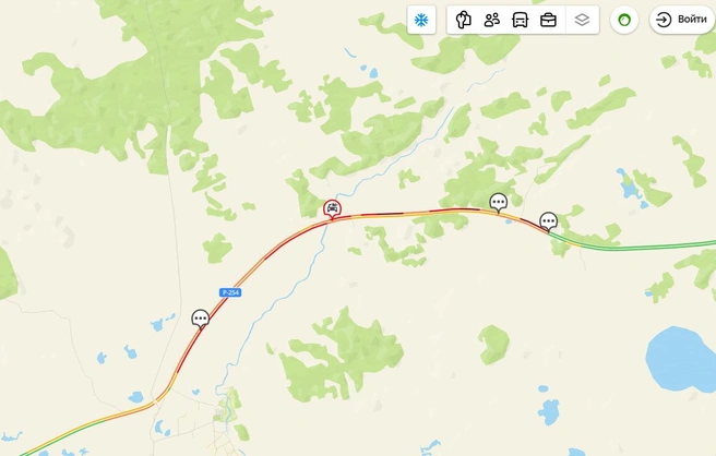 Пробка собирается с двух сторон | Источник: 2ГИС