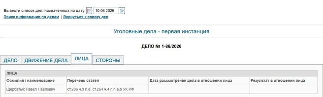 Бывшего сотрудника ДПС Павла Щербатых обвиняют по двум уголовным статьям | Источник: Борисоглебский городской суд / borisoglebsky--vrn.sudrf.ru