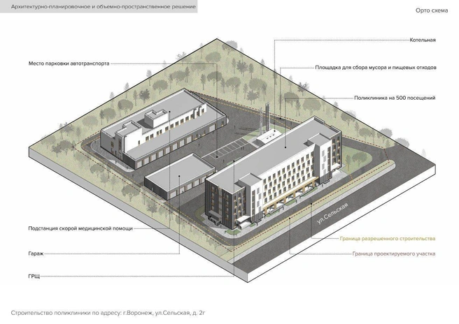 Планировка будущей поликлиники | Источник: «Гипрокоммундортранс», «Союз Архитекторов (Воронеж)» / T.me