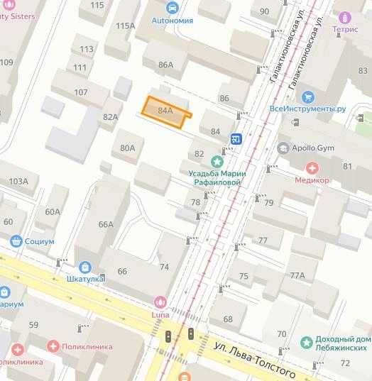 Участок, который собираются изъять, обведен оранжевым на карте | Источник: pkk-egrp365.ru