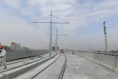 Трамваи поедут по эстакаде четвертого моста с 27 апреля