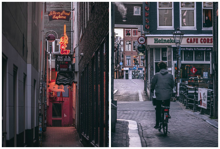 Фотограф из Амстердама показал, как квартал красных фонарей живет при карантине