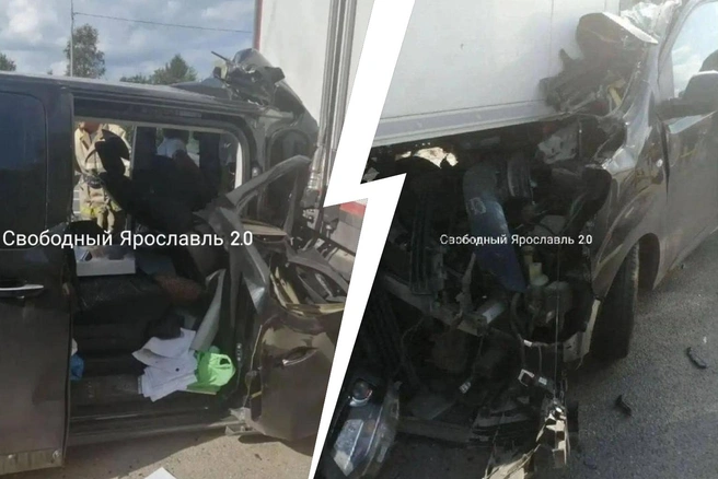 В Ярославской области произошло ДТП с микроавтобусом и фурой | Источник: Свободный Ярославль / Telegram