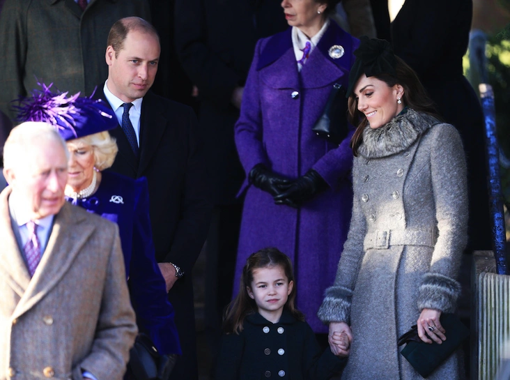 Кейт и Уильям на рождественской службе в Сандрингеме, 25 декабря 2019 года