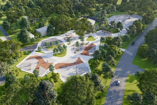 Проектное решение спортивного кластера в парке «Покровское-Стрешнево» | Источник: mos.ru