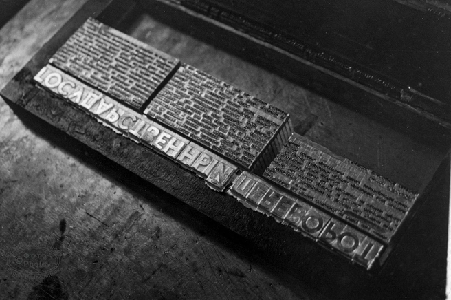 Отлитые на линотипе строки из корреспонденции Виктора Курочкина | Источник: Евгений Епанчинцев