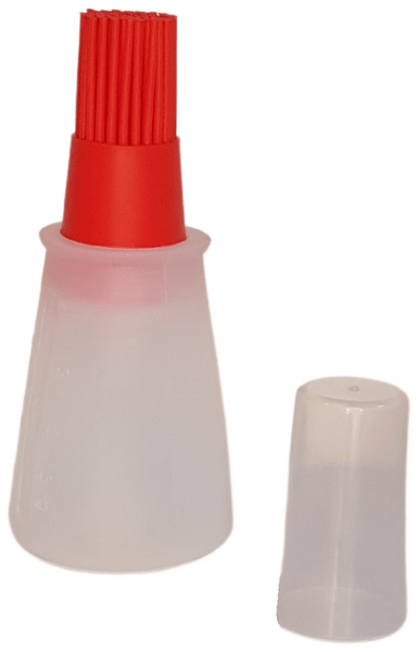 Кисточка силиконовая для масла с бутылочкой, красный цвет, 60 мл KF.