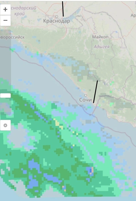 Циклон с дождями  | Источник: sochi_pogoda23/t.me
