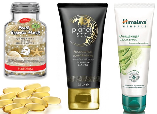 Purederm Жемчужная маска для лица Pearl Essence Mask, Himalaya Herbals Маска отшелушивающая с миндалем и огурцом, Аптека  Витамин E. | Источник: Архив пресс-служб